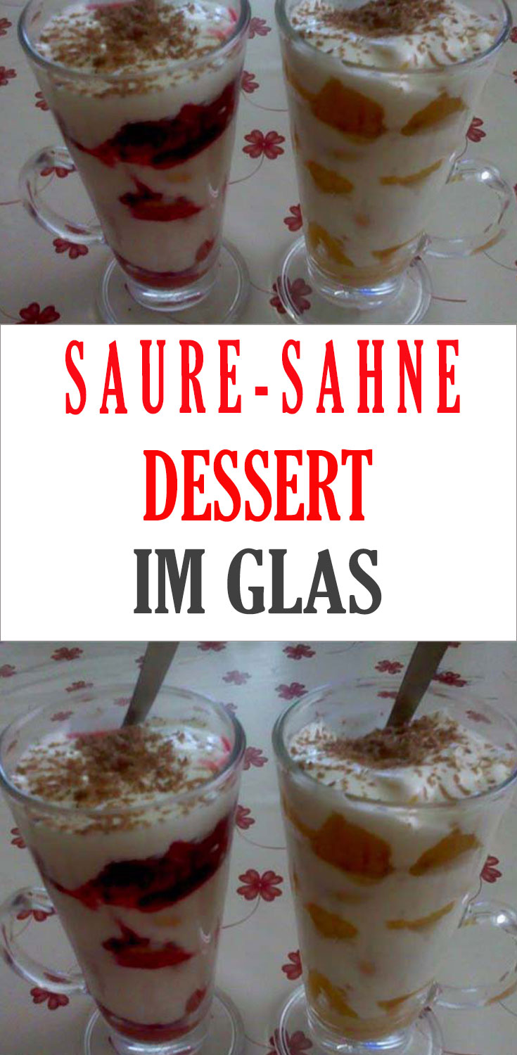 Saure-Sahne-Dessert im Glas - Mamas Kuche